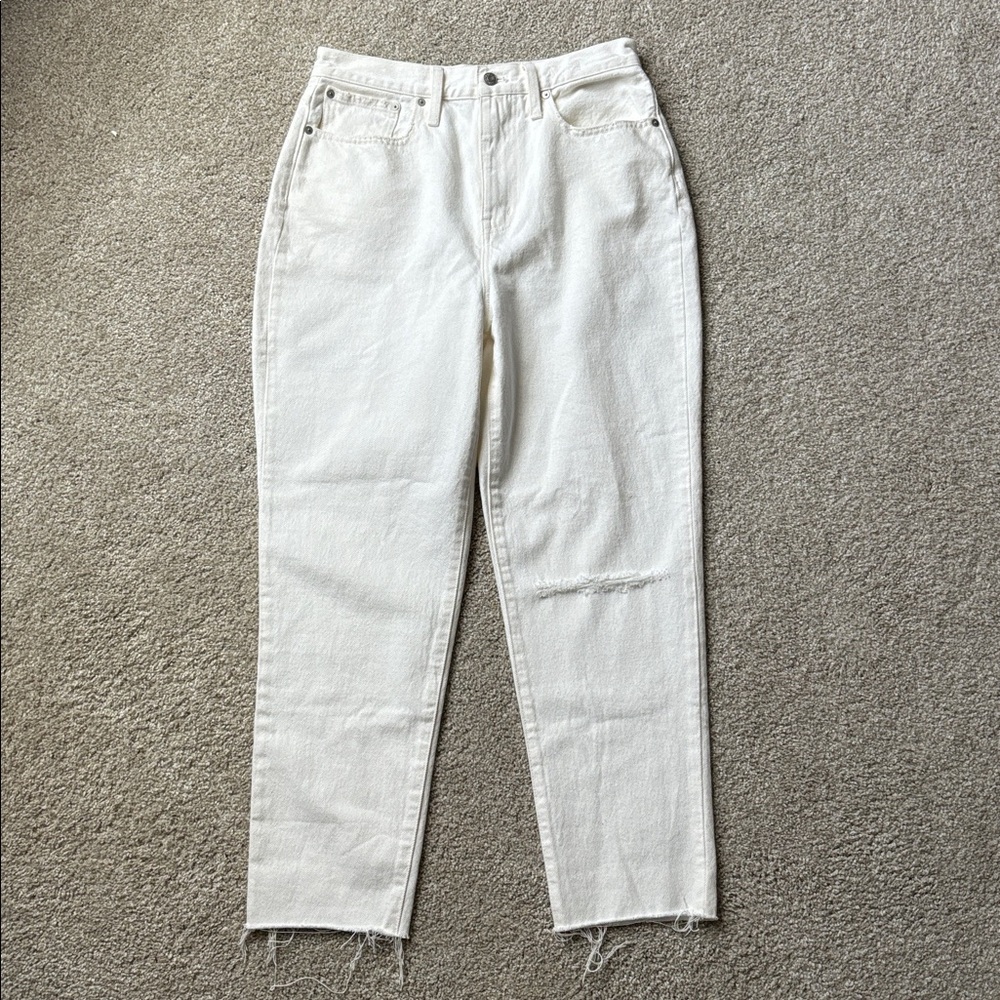 Madewell Women's White Mom Jeans